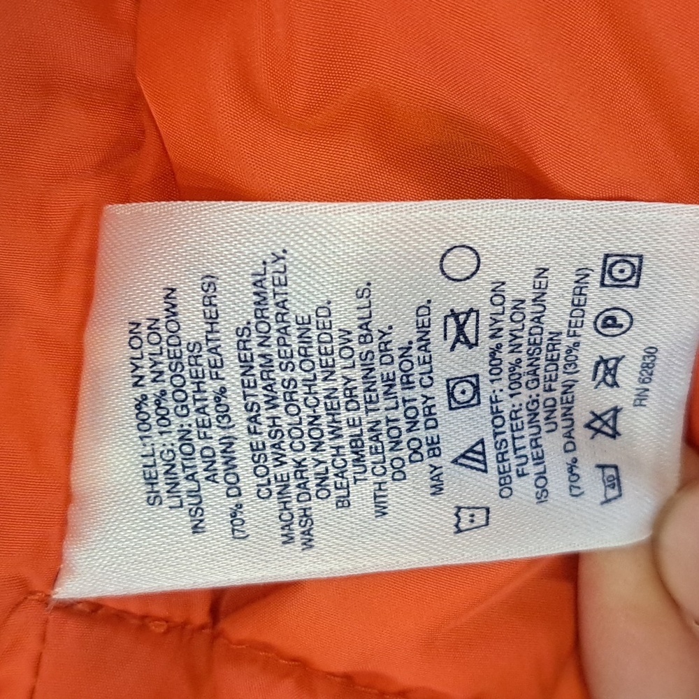 Lands End Goose Down Puffer Quilted Vest Snap Buttons Fitted Outdoor Jacket - Picture 5 of 6
